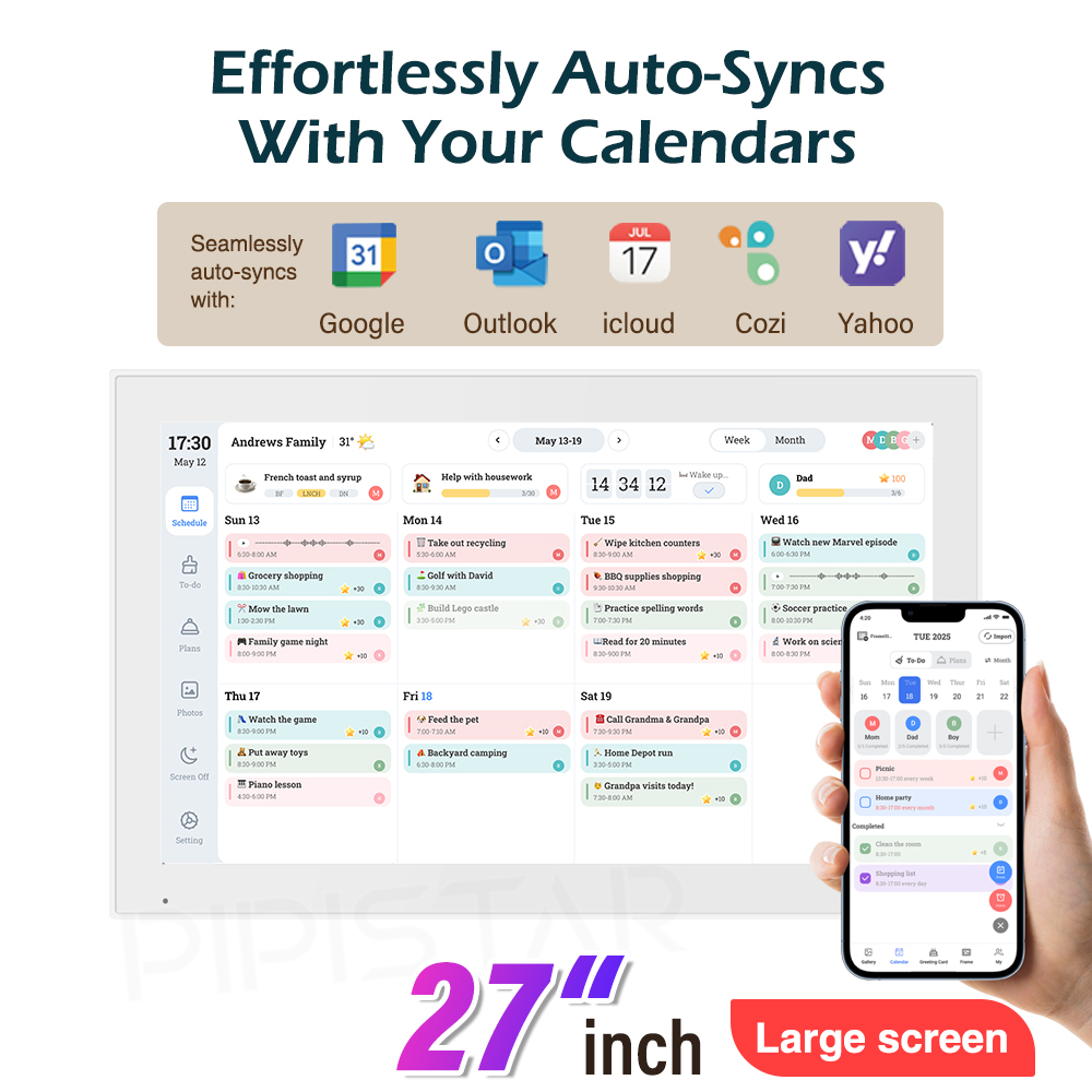 Smart Digital Calendar 27inch  - Home Cinema Wall Panels recension och pris