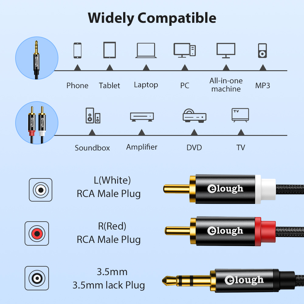 Elough RCA Cable AUX RCA Speak - Home Cinema Hall recension och pris