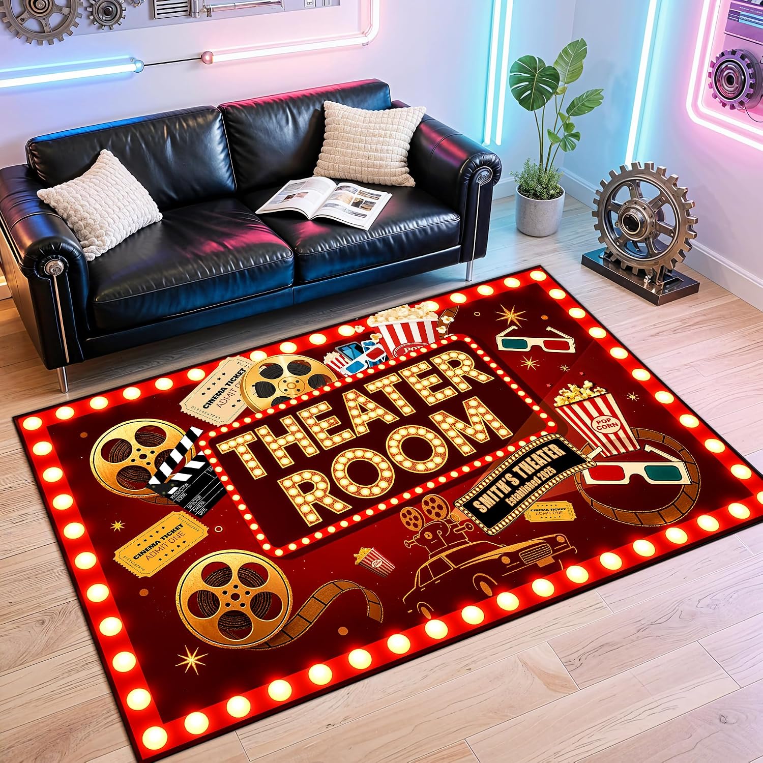 Movie Night Area Rug Home Thea - Home Cinema Flooring recension och pris