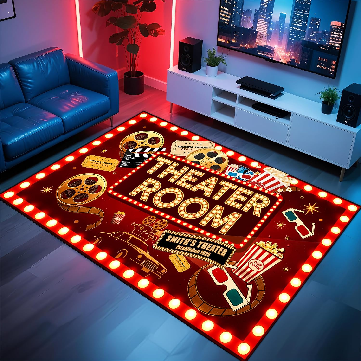 Movie Night Area Rug Home Thea - Home Cinema Flooring recension och pris