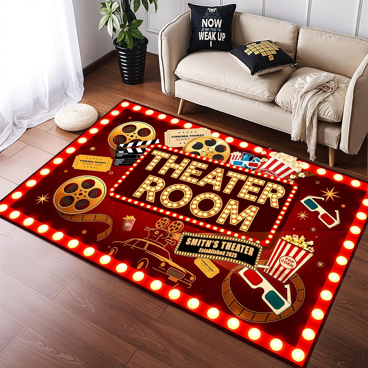 Movie Night Area Rug Home Thea - Home Cinema Flooring recension och pris