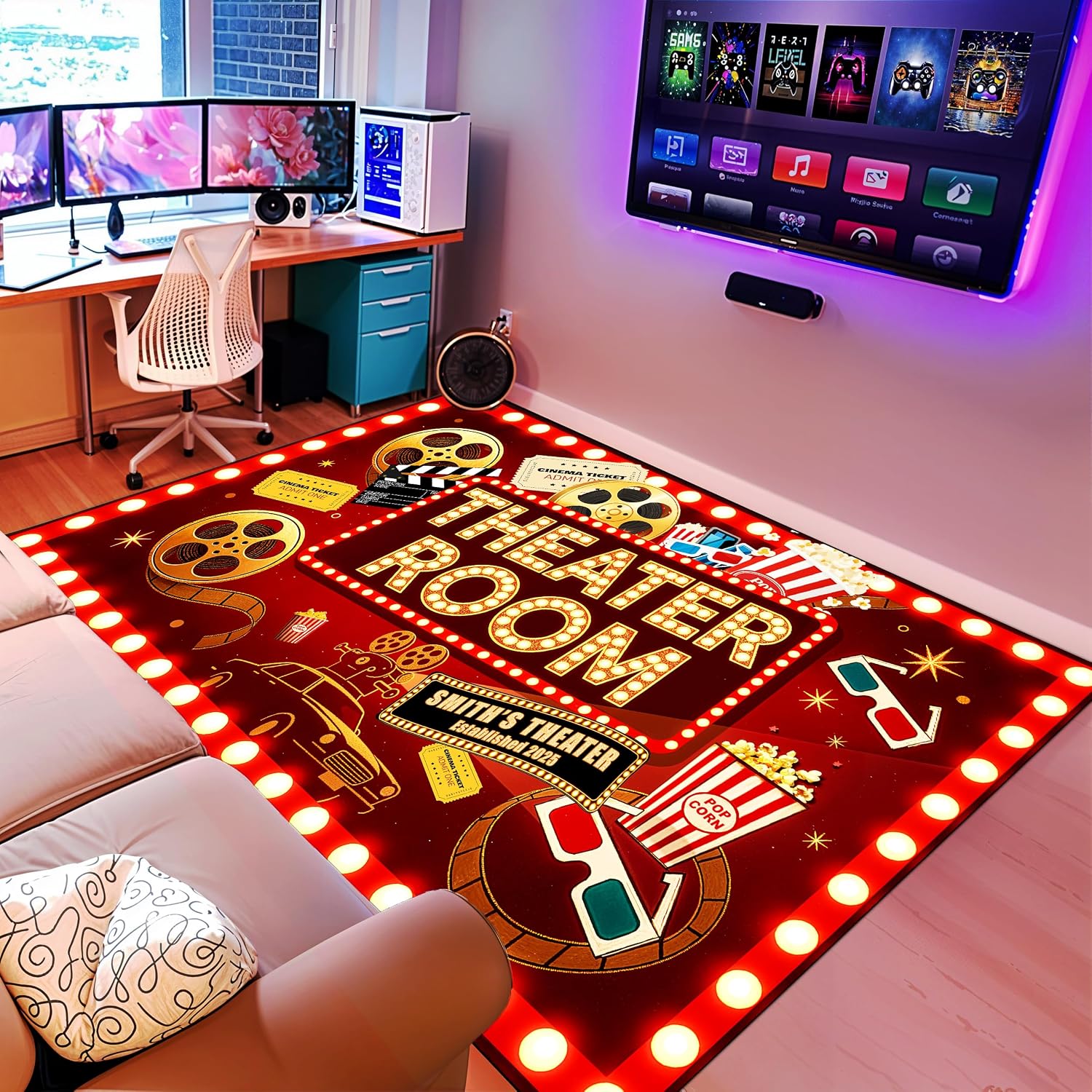 Movie Night Area Rug Home Thea - Home Cinema Flooring recension och pris