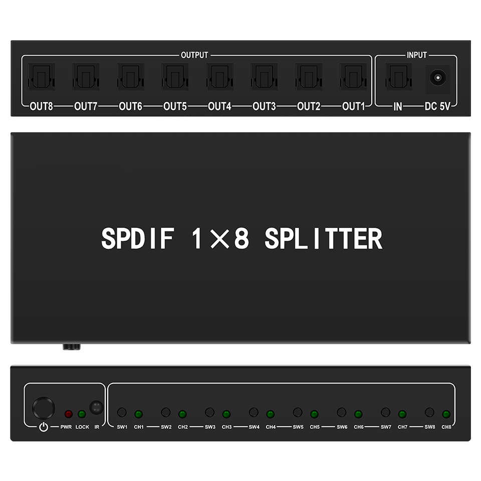 Optical Audio Splitter,1 in 8  - Home Cinema Tv recension och pris