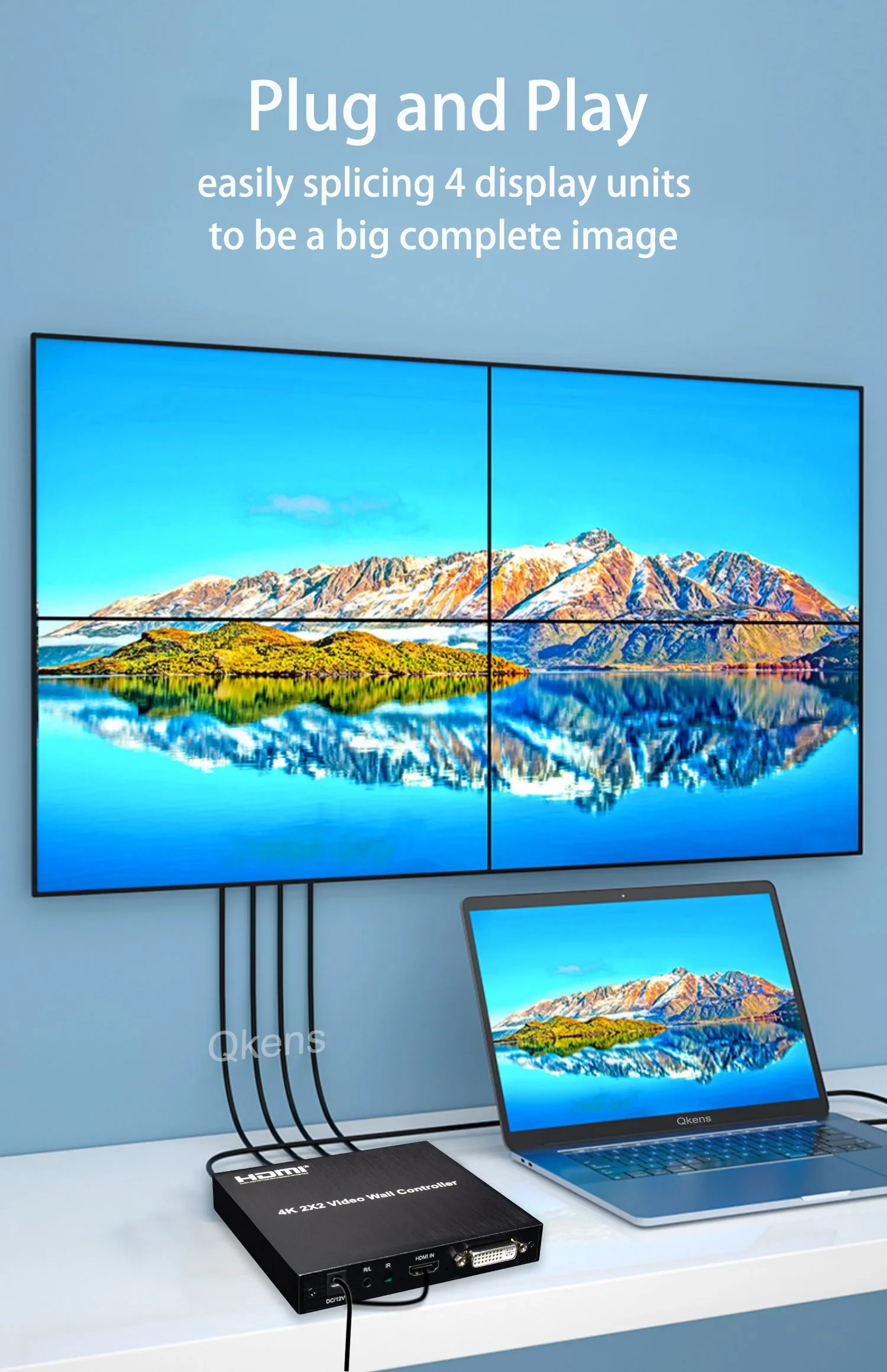 4K 2x2 HDMI TV Wall Controller - Home Cinema Wall Panels recension och pris