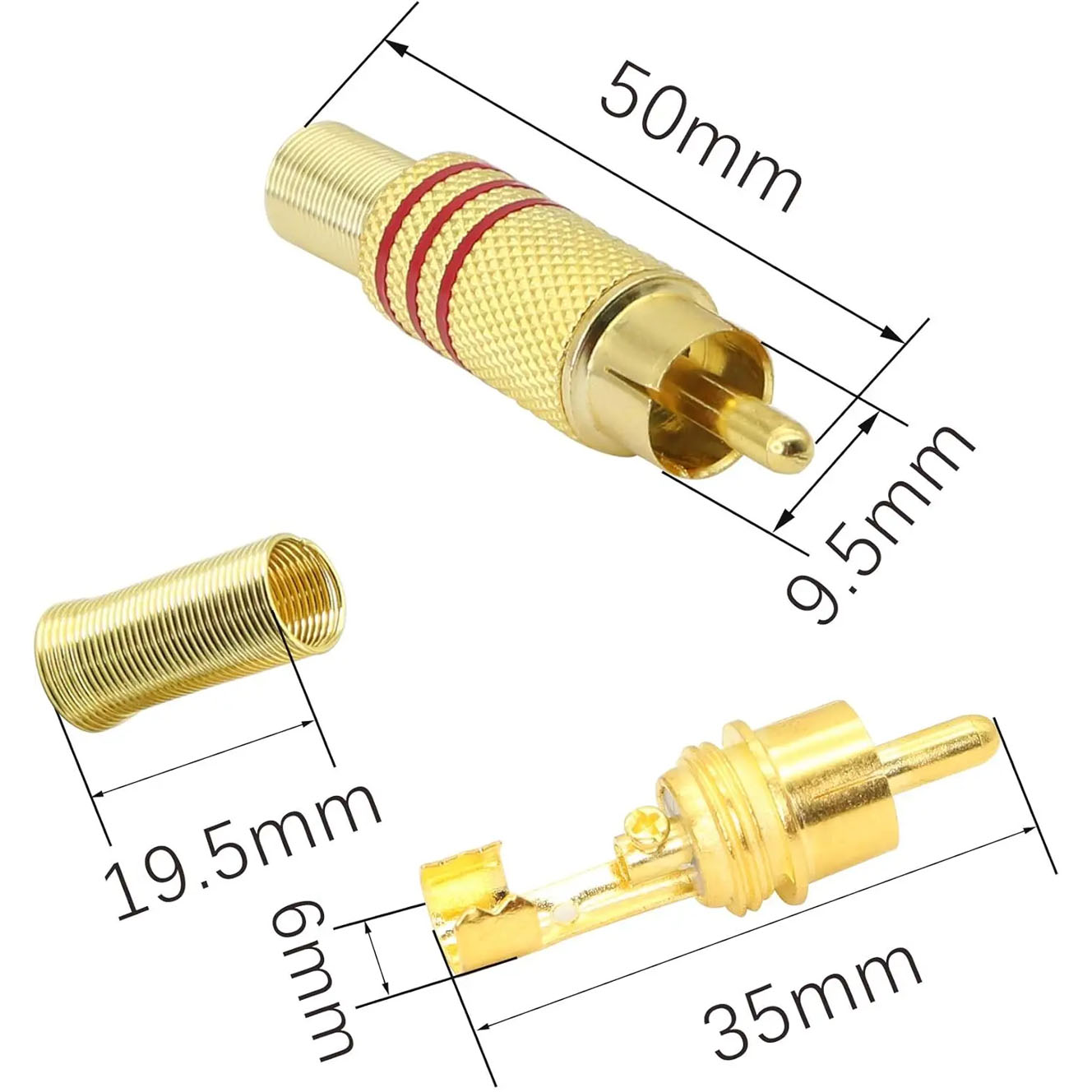 4PCS RCA Plug Gold Plated Sold - Home Cinema Hall recension och pris