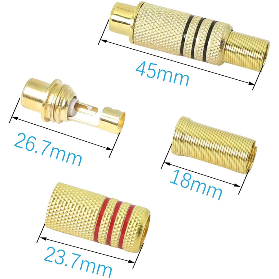 4PCS RCA Plug Gold Plated Sold - Home Cinema Hall recension och pris